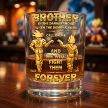 Load image into Gallery viewer, Brotherhood: 'In the Darkest Hour, Call on Me' - Personalized Round Glass Gift for Brothers Glass PopCulturePrints
