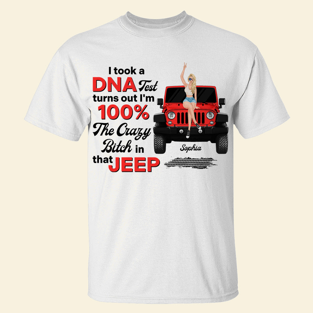 Personalized Funny DNA Test Jeep T-Shirt for Women