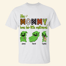 Load image into Gallery viewer, Personalized Halloween Mom Shirt - Mom&#39;s Little Nightmares Custom Names
