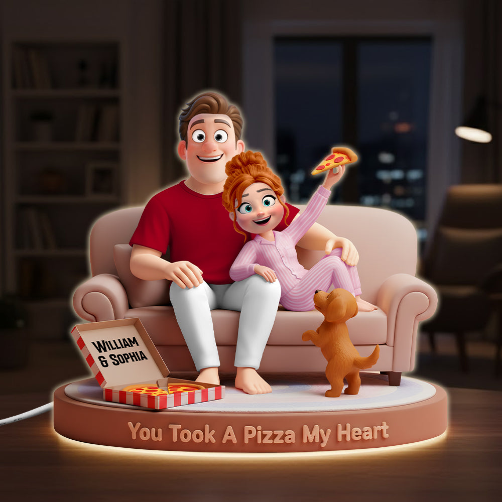You Took A Pizza My Heart - Personalized Sofa Pizza Couple Acrylic Light Box Light Box PopCulturePrints