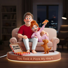 Load image into Gallery viewer, You Took A Pizza My Heart - Personalized Sofa Pizza Couple Acrylic Light Box Light Box PopCulturePrints
