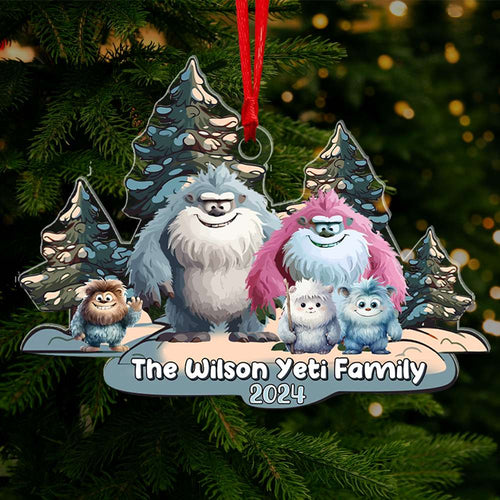 Personalized Yeti Family Christmas Ornament Ornament PopCulturePrints