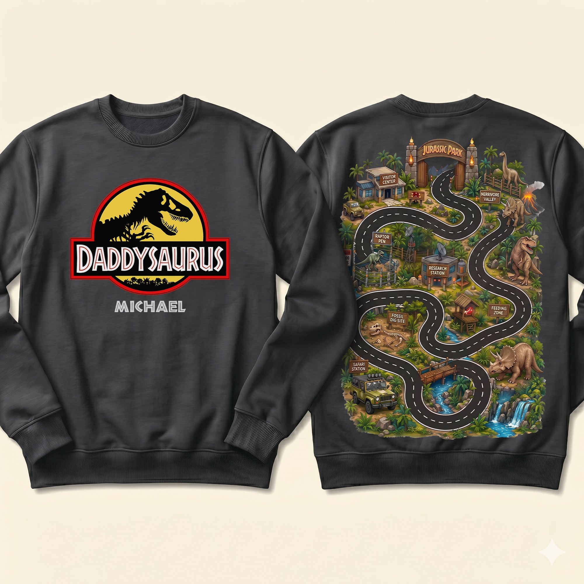“Roam the Adventure!” - Adventure Map Shirt - Personalized Gift for Dad & Grandpa AOP Products PopCulturePrints