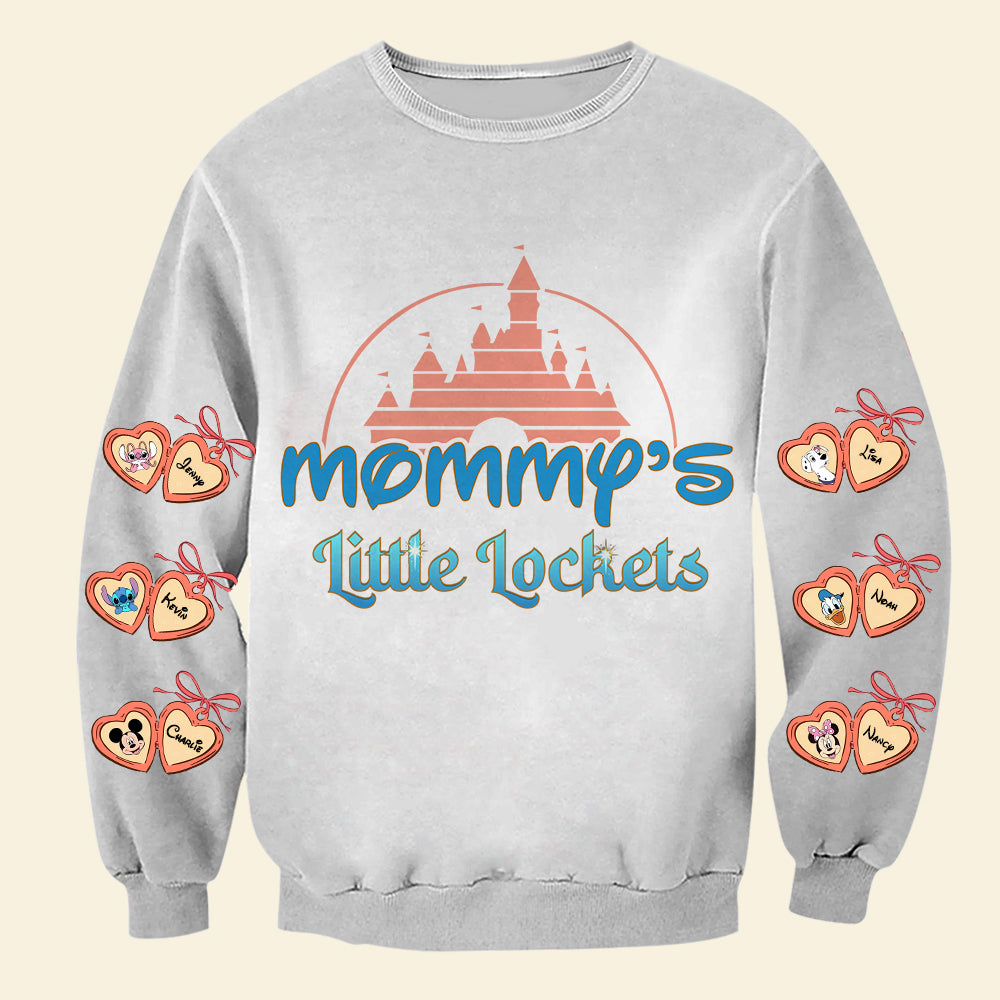 Mommy's Little Lockets - Personalized Gift for Mom, Custom Sweatshirt AOP Products PopCulturePrints