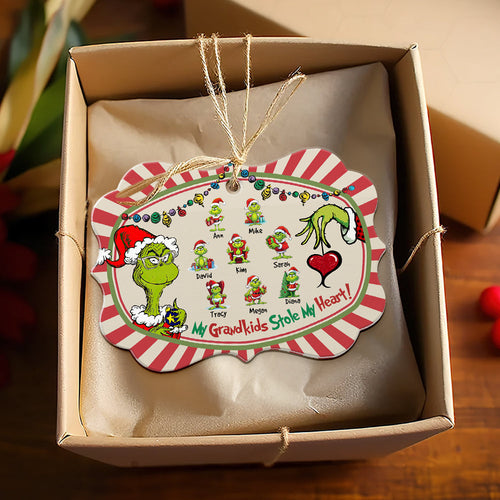 Personalized Grandma Christmas Ornament - Grandkids Stole My Heart Ornament PopCulturePrints