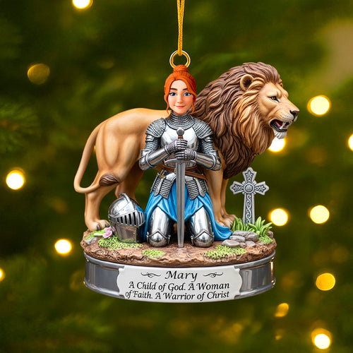 Mary, A Warrior of Christ - Personalized Acrylic Ornament for Christian Gifts Ornament PopCulturePrints