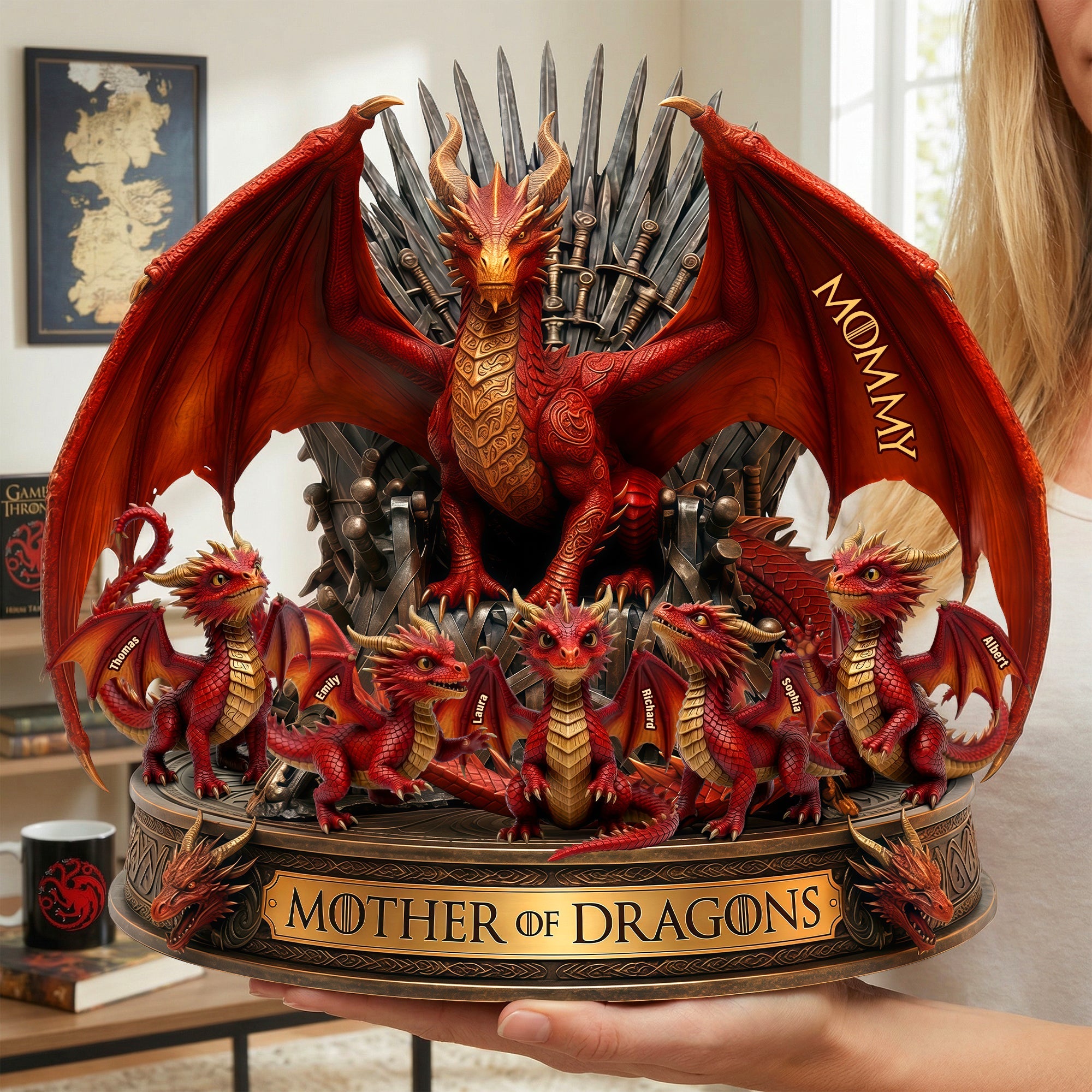 "Embrace Your Inner Dragon, Personalized for Moms" - Mother Of Fantasy Acrylic Plaque, Custom Gifts for Moms, Grandmas & More Shaped Plaques PopCulturePrints