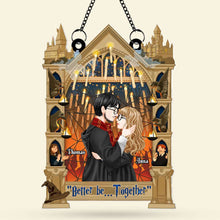 Load image into Gallery viewer, Customizable Wizard Couple Suncatcher Ornament - Enchanting Love
