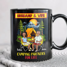 Load image into Gallery viewer, Camping Partners for Life - Personalized Husband and Wife Coffee Mug Coffee Mug PopCulturePrints
