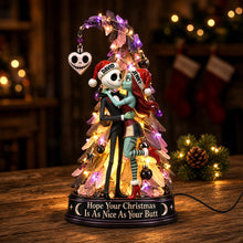 Load image into Gallery viewer, Hope Your Christmas Is As Nice As Your Butt - Romantic Kissing Skull Couple Acrylic Light Box - Personalized Christmas Gift

