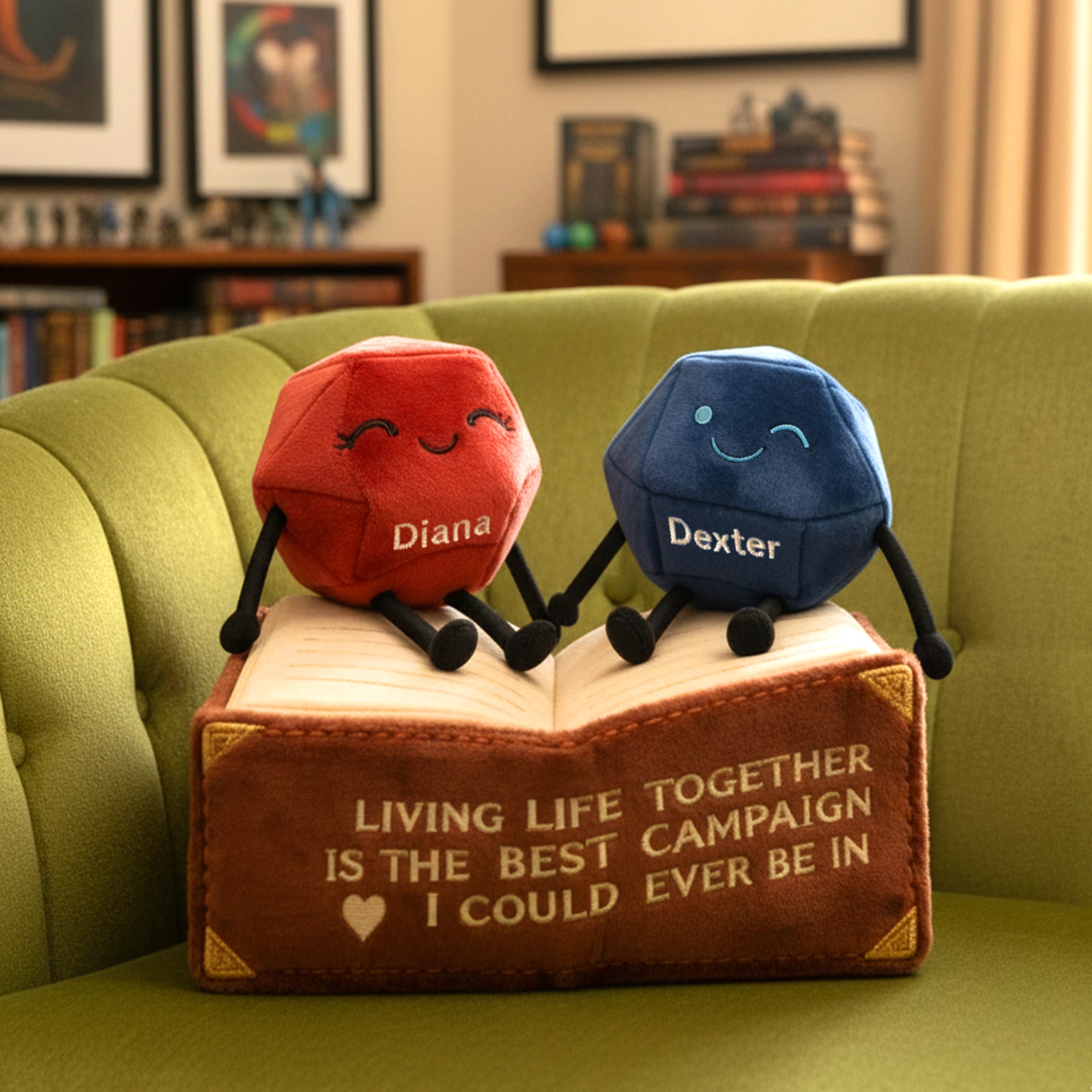 “Living Life Together is the Best Campaign” - Fantasy Couple Custom Shape Pillow, Personalized Gift for Gamers Pillow PopCulturePrints