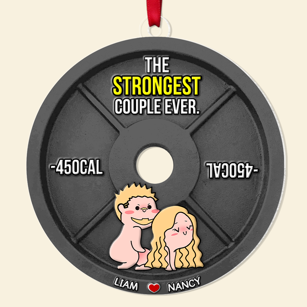Personalized Naughty Couple Ornament - Strongest Couple Ever | Valentine's Day Gifts Ornament PopCulturePrints