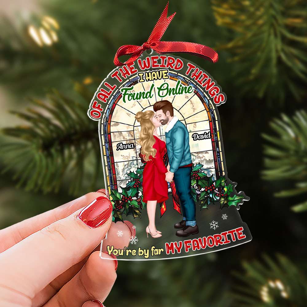 Personalized Christmas Ornament for Couples - Unique Valentine's Day Gifts Ornament PopCulturePrints