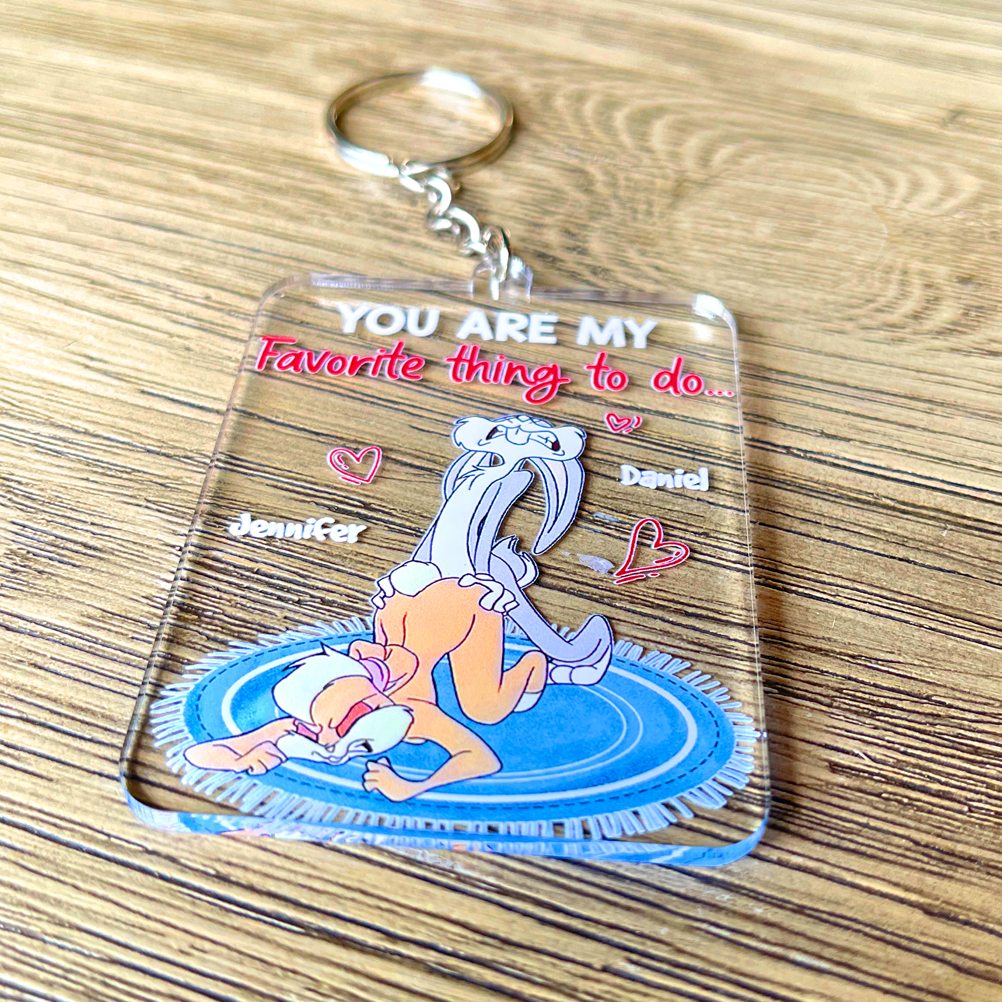 Personalized Couple Keychain - You Are My Favorite Thing Keychains PopCulturePrints