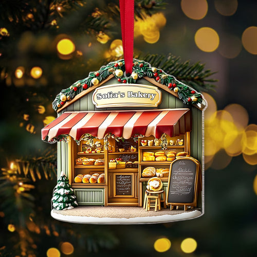 Custom Bakery Christmas Ornament - Personalized Kitchen Decor Ornament PopCulturePrints