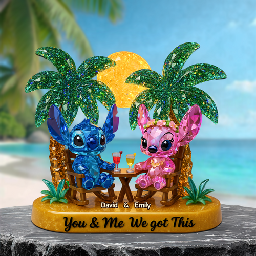 You & Me We Got This - Personalized Beach Couple Acrylic Plaque Shaped Plaques PopCulturePrints