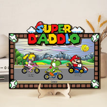 Load image into Gallery viewer, Super Dad Personalized Wood Sign - Fun Gaming Theme Wood Sign PopCulturePrints
