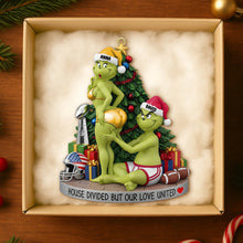 Load image into Gallery viewer, &quot;House Divided But Our Love United&quot; - Personalized Funny Christmas Ornament for Football Lovers Ornament PopCulturePrints
