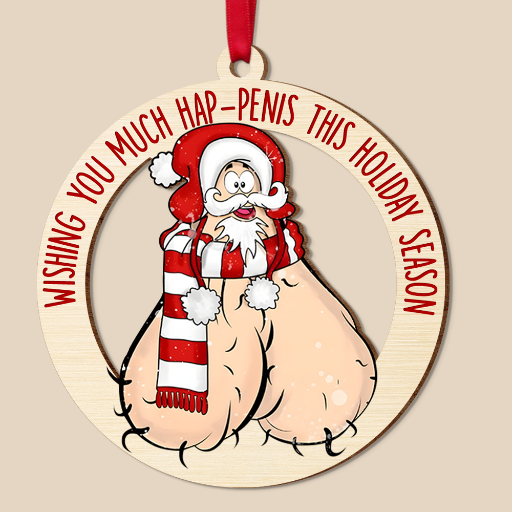 Humorous Santa Christmas Ornament for Couples - Funny Valentine's Day Gifts Ornament PopCulturePrints