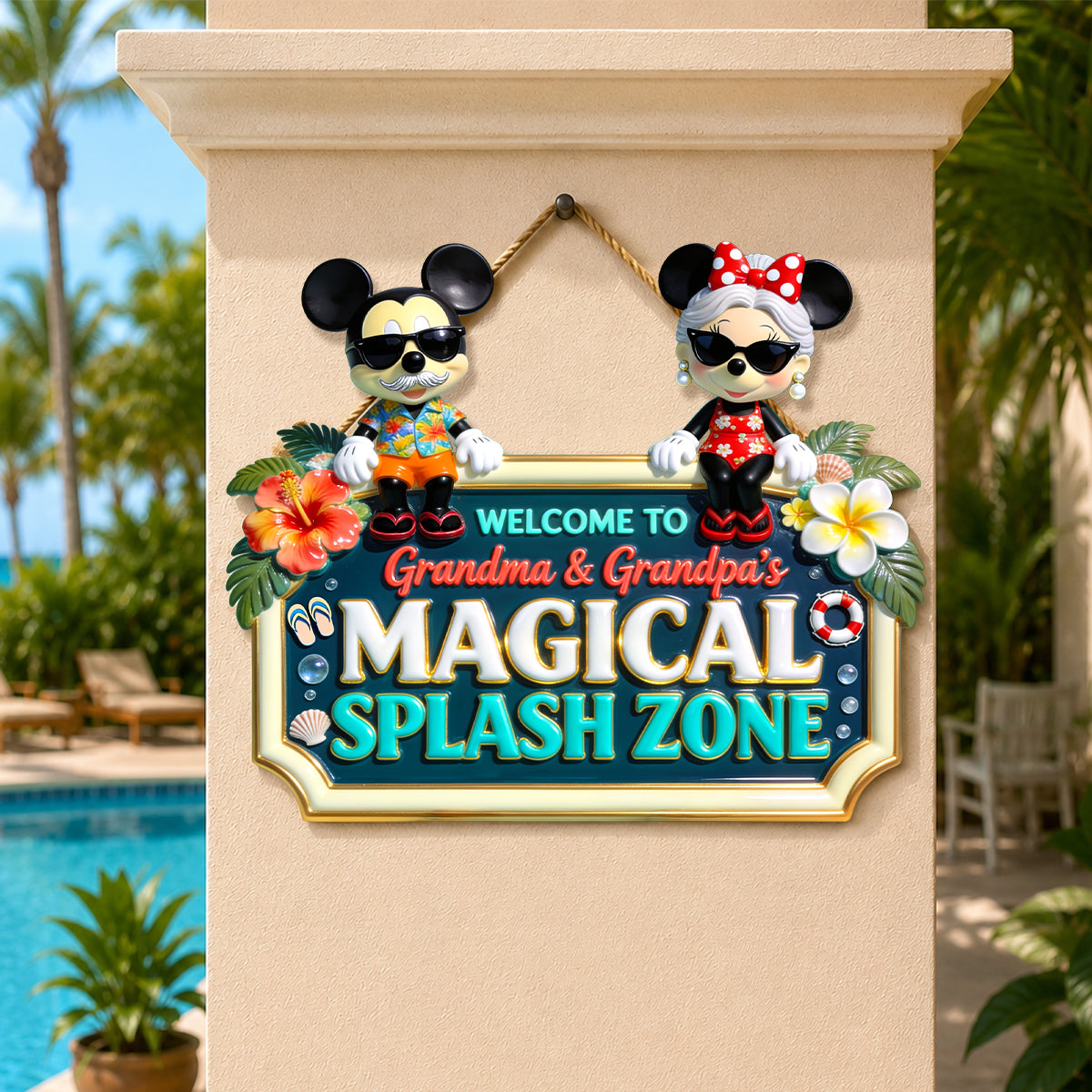 Tropical Splash Zone Acrylic Sign - Personalized Gifts For Grandparents 01PGDH140726 Acrylic Sign PopCulturePrints