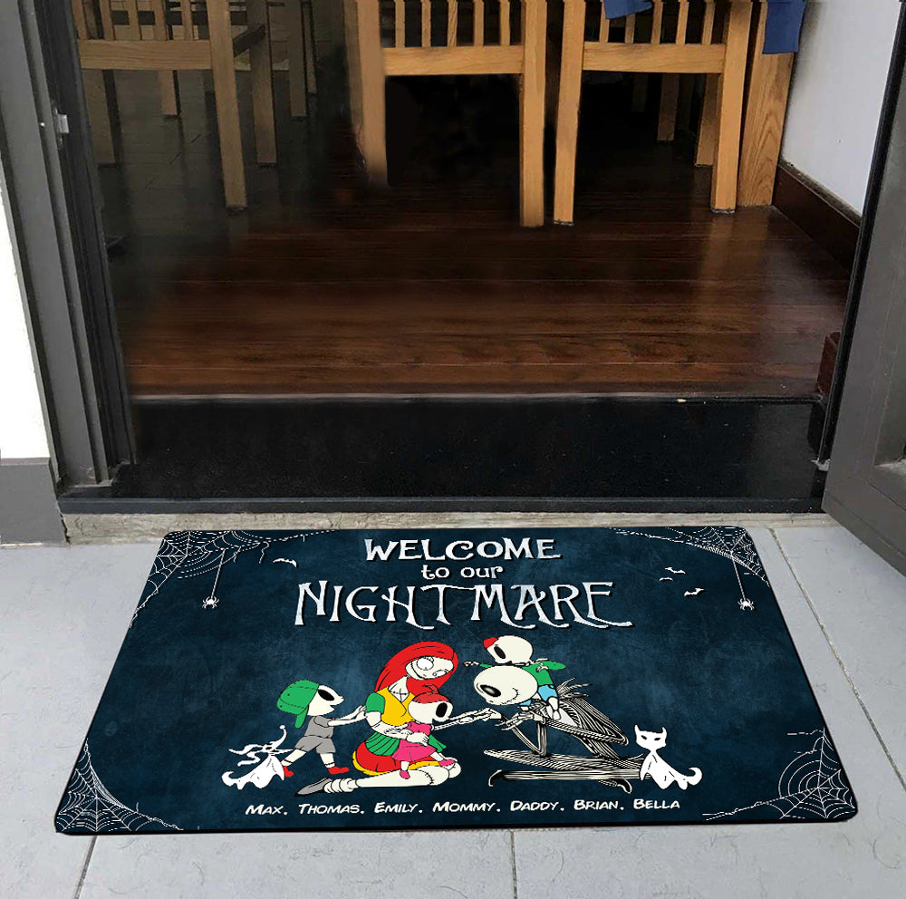 Welcome to Our Nightmare Personalized Family Doormat Doormat PopCulturePrints