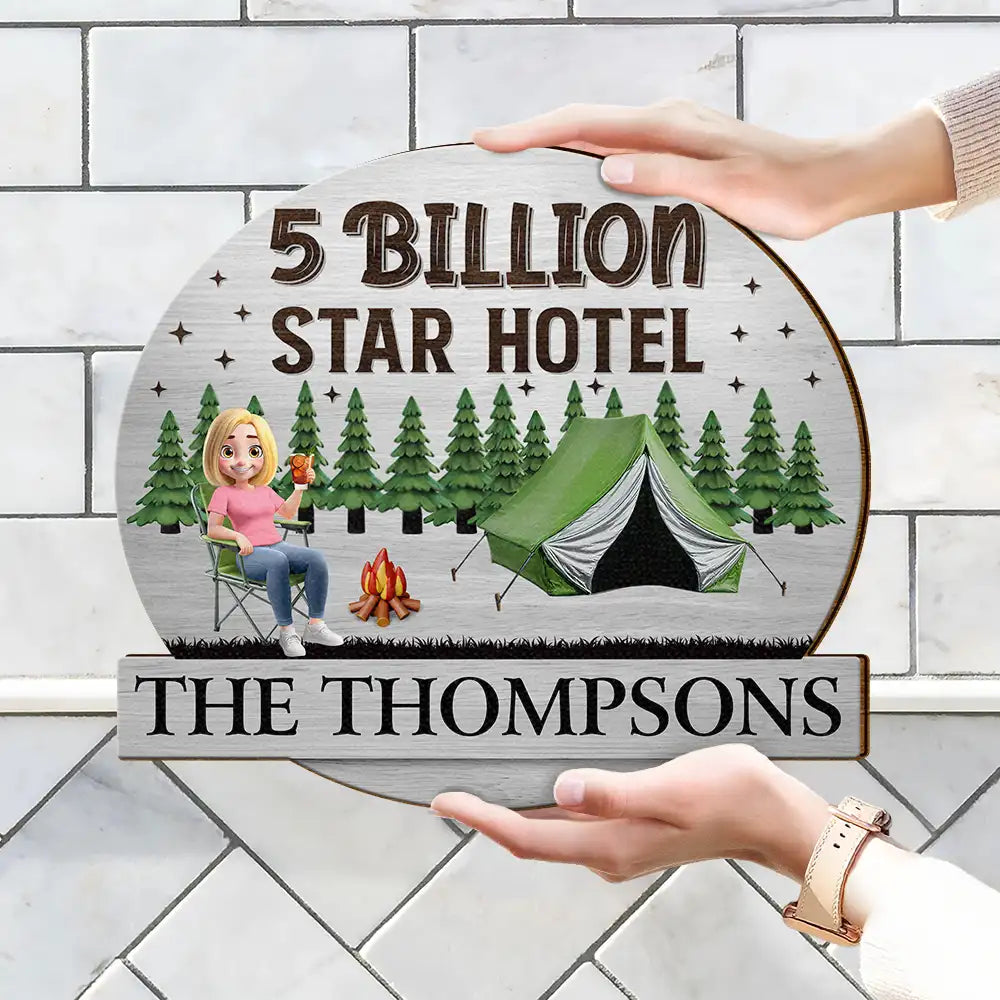 Husband & Wife Camping Partners For Life - Custom Personalized Wood Sign Gift Wood Shaped Sign PopCulturePrints