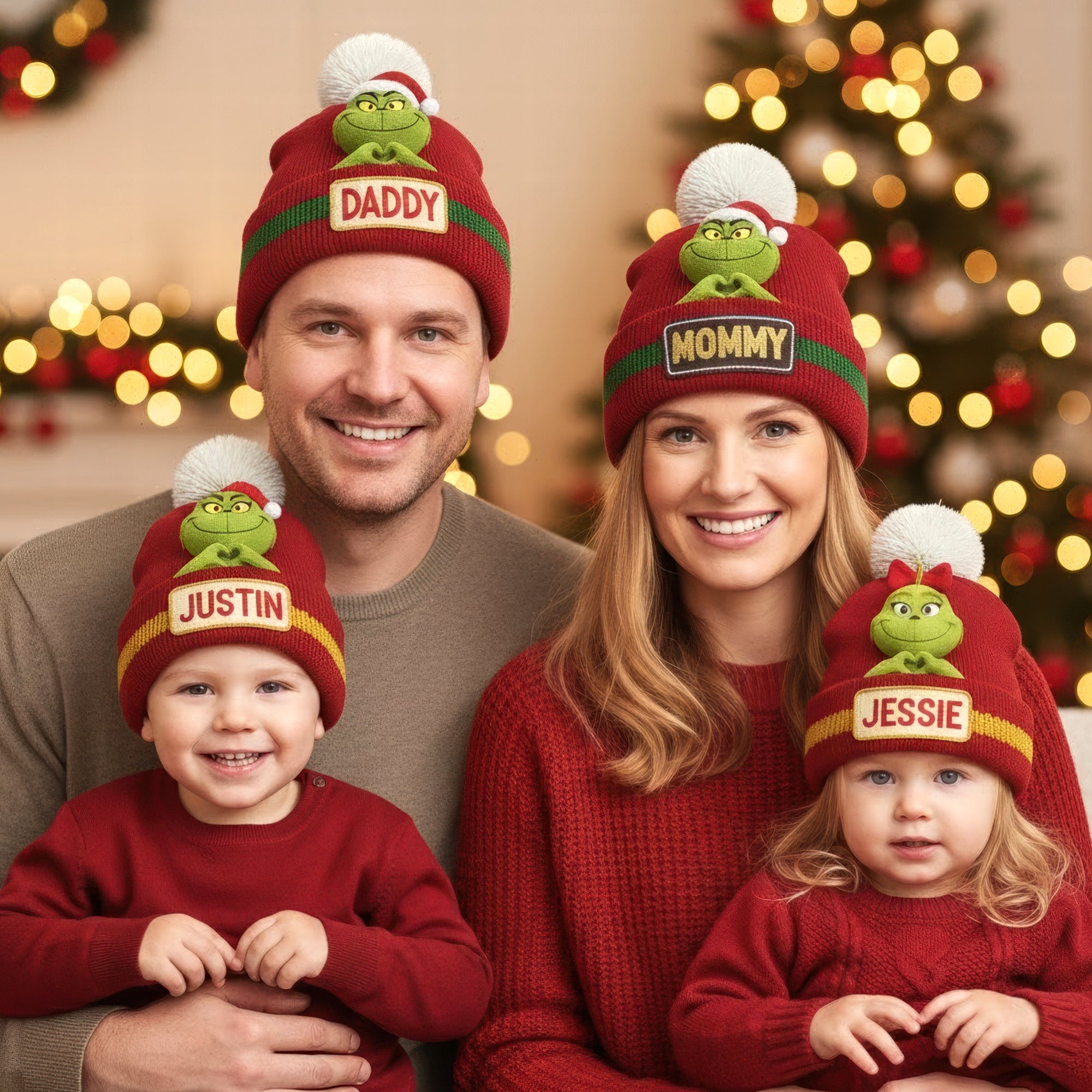 Spread Holiday Cheer with Our Funny Christmas Bobble Beanie Hats - Personalized Gifts for Family Hat PopCulturePrints