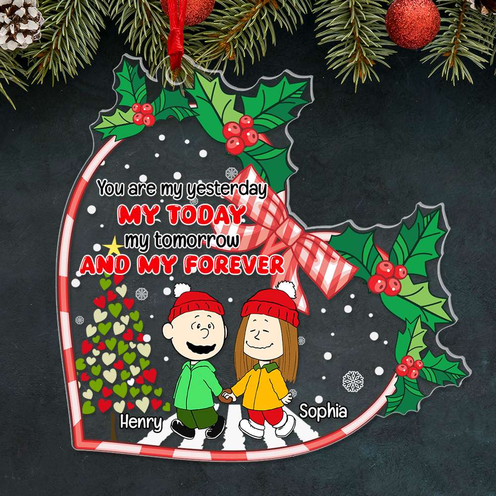 Personalized Christmas Couple Acrylic Ornament - My Forever Love