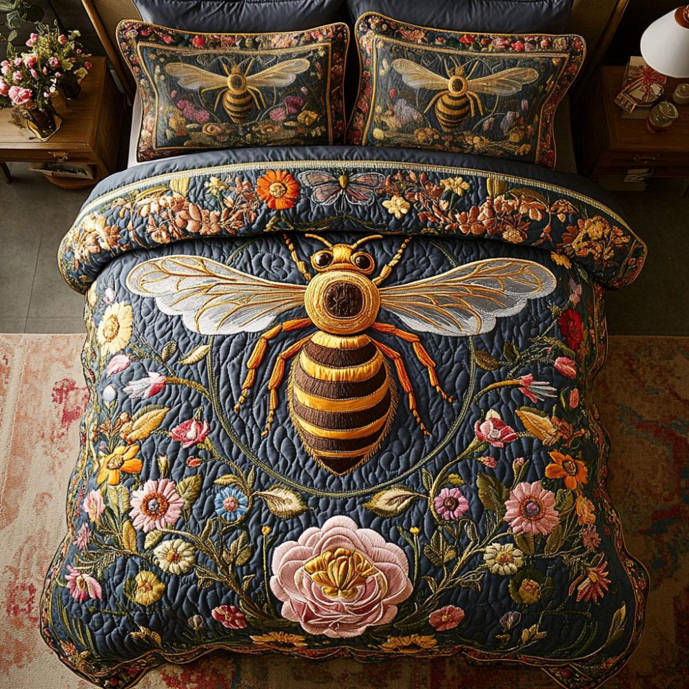 Personalized Bee Lovers Quilt Bed Set Blanket PopCulturePrints