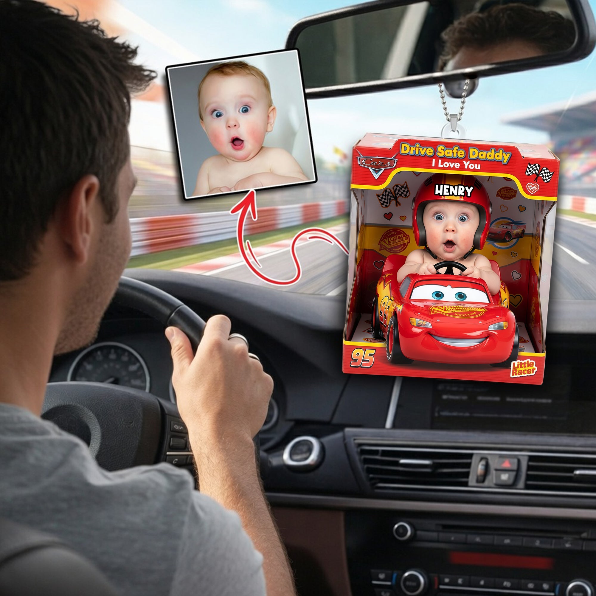 Drive Safe Daddy - Custom Photo Ornament for Dad & Grandpa Ornament PopCulturePrints