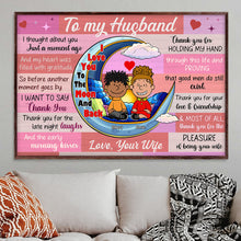 Load image into Gallery viewer, Personalized Couple Canvas - Love You to the Moon and Back Poster &amp; Canvas PopCulturePrints
