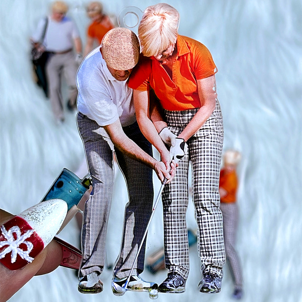 Personalized Golf Couple Christmas Ornament - Custom Photo Gift for Golf Lovers