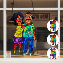 Load image into Gallery viewer, &quot;Together is My Favorite Place to Be&quot; - Funny Couple Suncatcher - Personalized Gift for Couples, Friends, or Loved Ones Ornament PopCulturePrints
