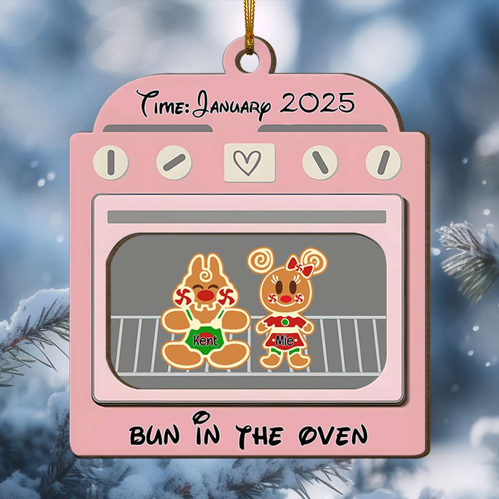 Personalized 'Bun in the Oven' Christmas Ornament for Expecting Parents