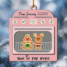 Load image into Gallery viewer, Personalized &#39;Bun in the Oven&#39; Christmas Ornament for Expecting Parents
