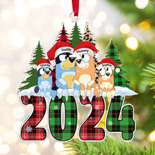 Load image into Gallery viewer, Personalized Family Christmas Ornament - Dogs &amp; Trees Design
