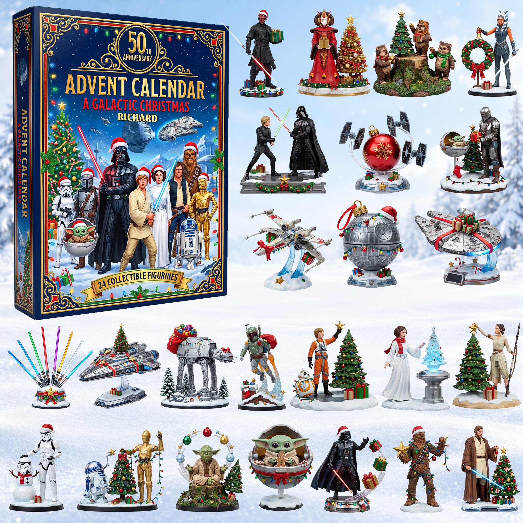 Celebrate the Season with a Galactic Touch - Advent Calendar Blind Box - Personalized Christmas Gifts Advent Calendar PopCulturePrints