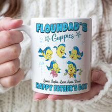 Load image into Gallery viewer, Personalized Father&#39;s Day Coffee Mug - Floundad&#39;s Guppies Design Coffee Mug PopCulturePrints
