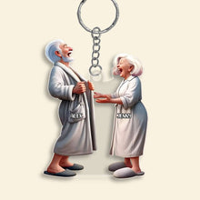 Load image into Gallery viewer, Personalized Funny Old Couple Keychain - Sam &amp; Emma Keychains PopCulturePrints
