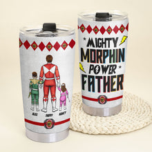 Load image into Gallery viewer, “A Father&#39;s Love is Mighty!” - Power Father Tumbler - Personalized Gift for Dad, Grandpa, and Any Father Figure Tumbler Cup PopCulturePrints
