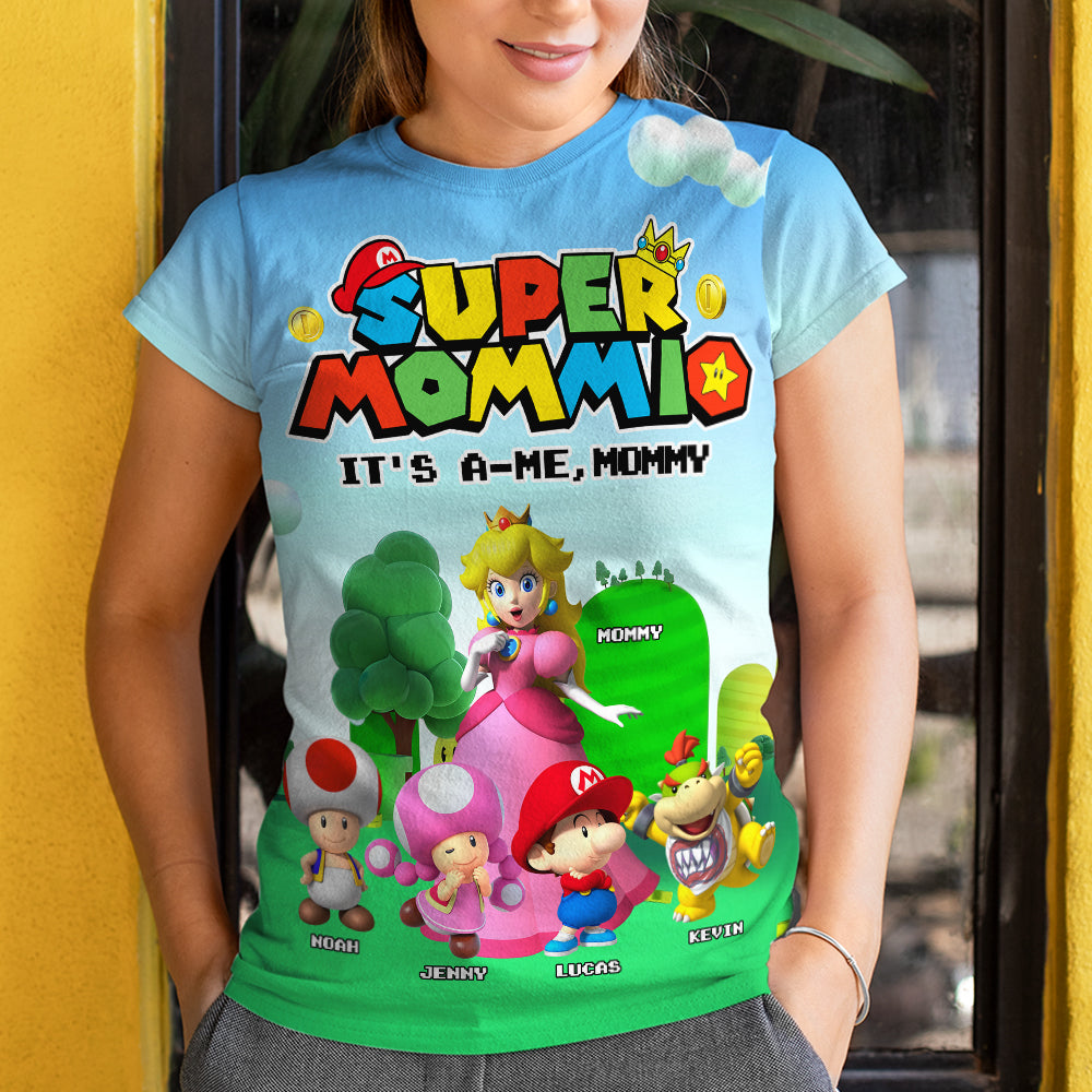 “It's A-Me, Mommy!” - Personalized 3D Shirt for Moms & Grandmas AOP Products PopCulturePrints