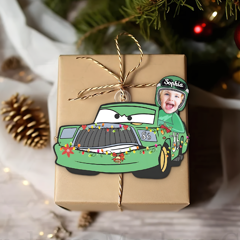 Personalized Kids' Christmas Cartoon Car Ornament Ornament PopCulturePrints