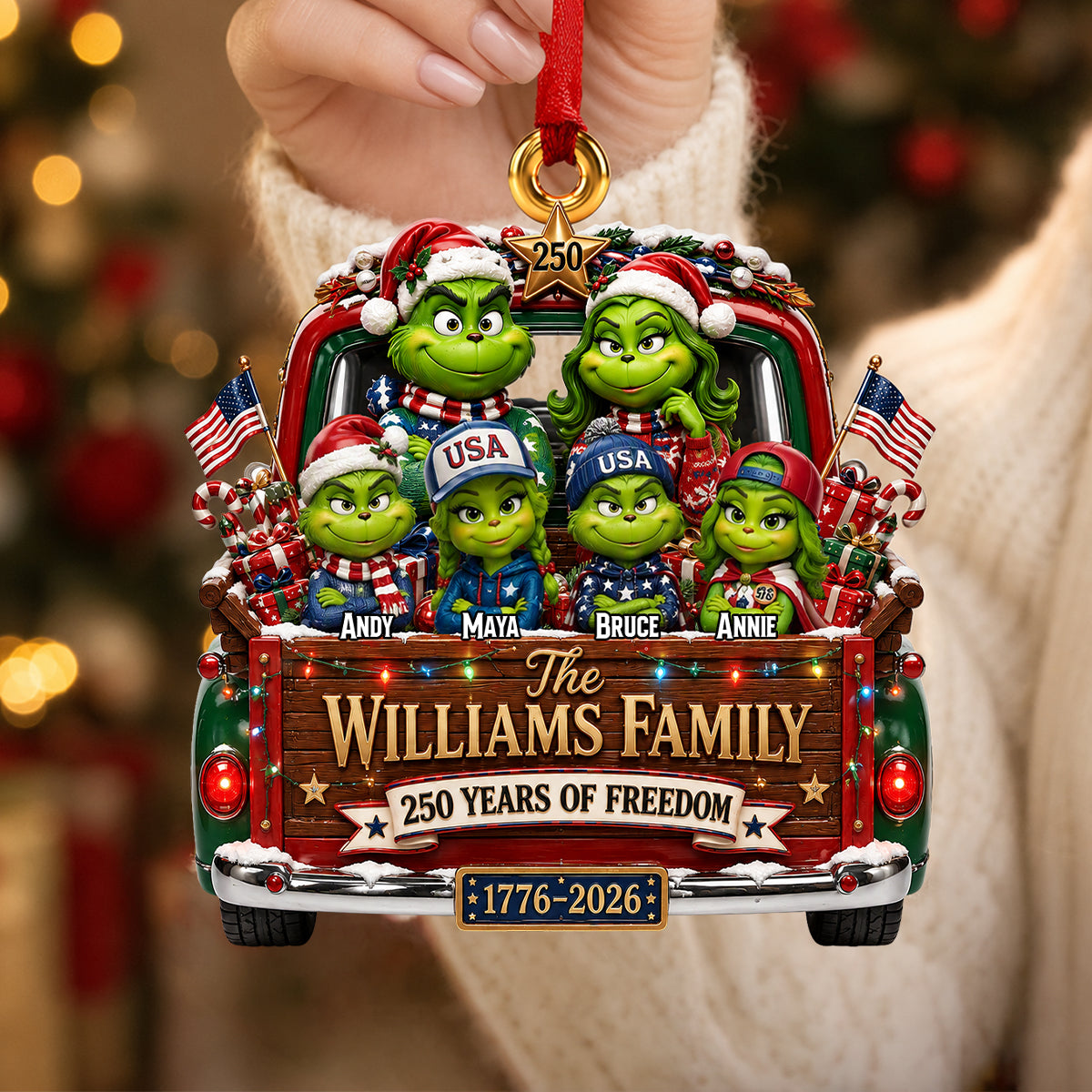 "Celebrate Family Unity with a Personal Touch" - Custom Family Holiday Christmas Ornament - Perfect Personalized Gift for All Loved Ones