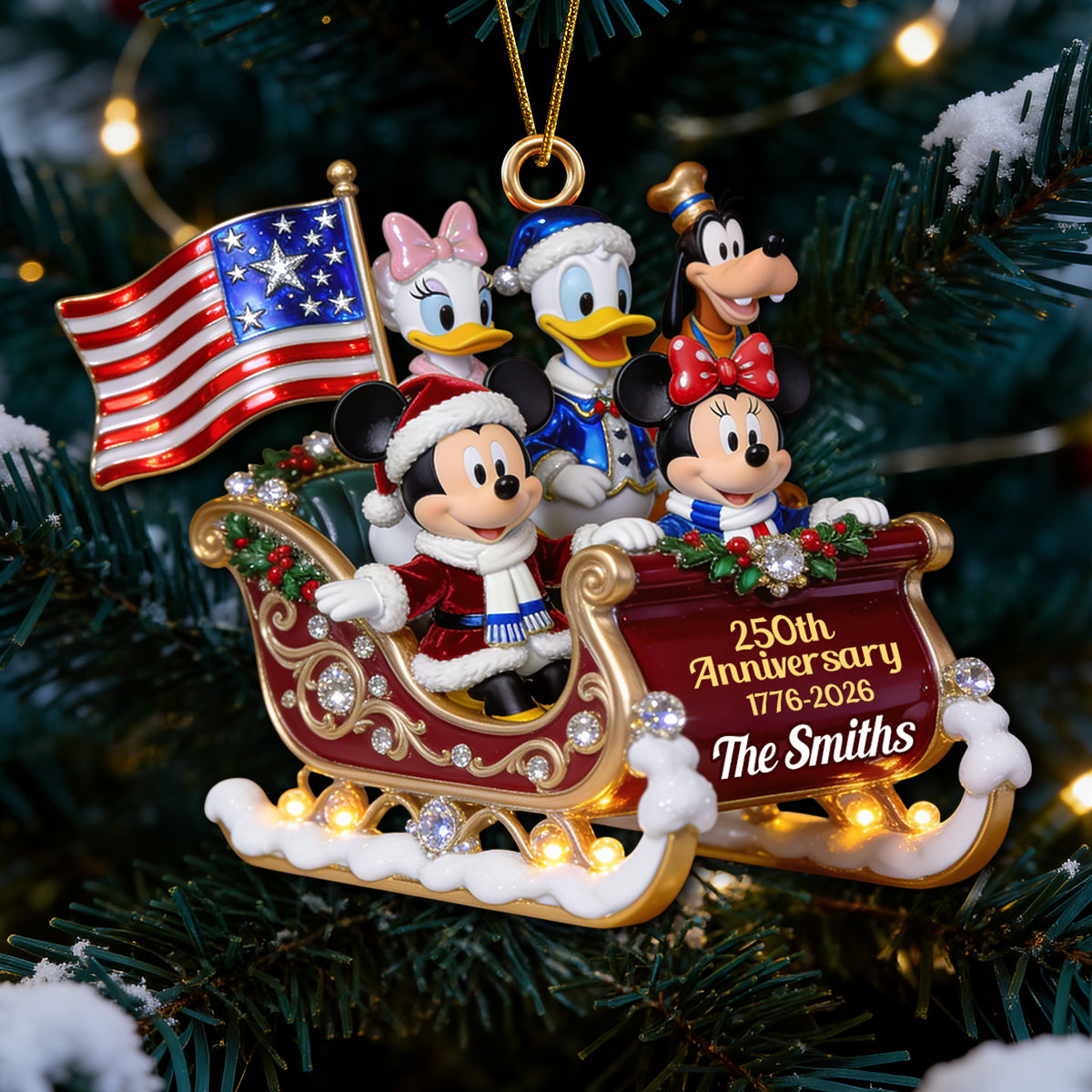Patriotic Family Christmas Ornament - Personalized Gifts For Family 09pgdt131026 Ornament PopCulturePrints
