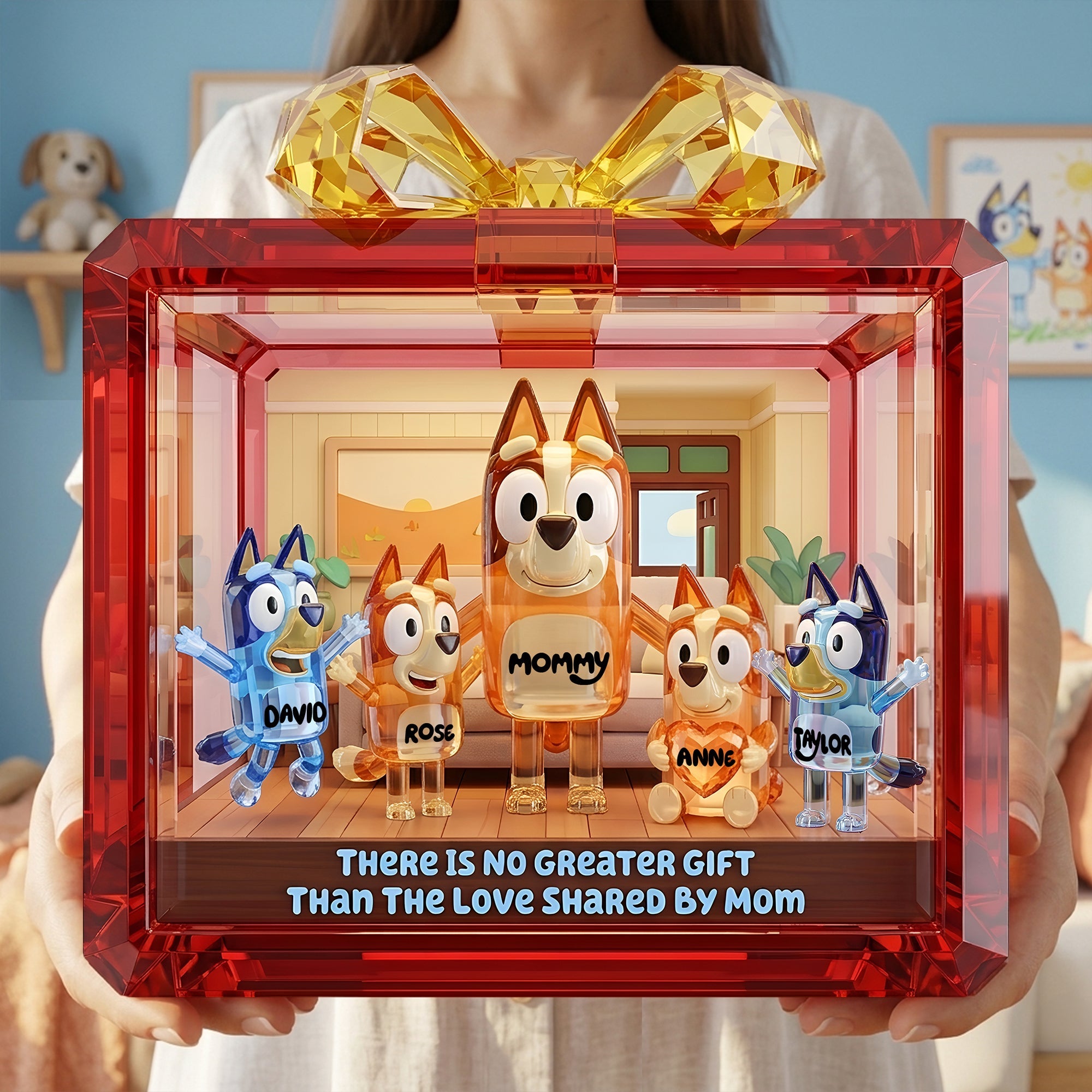 There Is No Greater Gift Than The Love Shared By Mom - Personalized Acrylic Plaque for Moms, Grandmas & More Shaped Plaques PopCulturePrints
