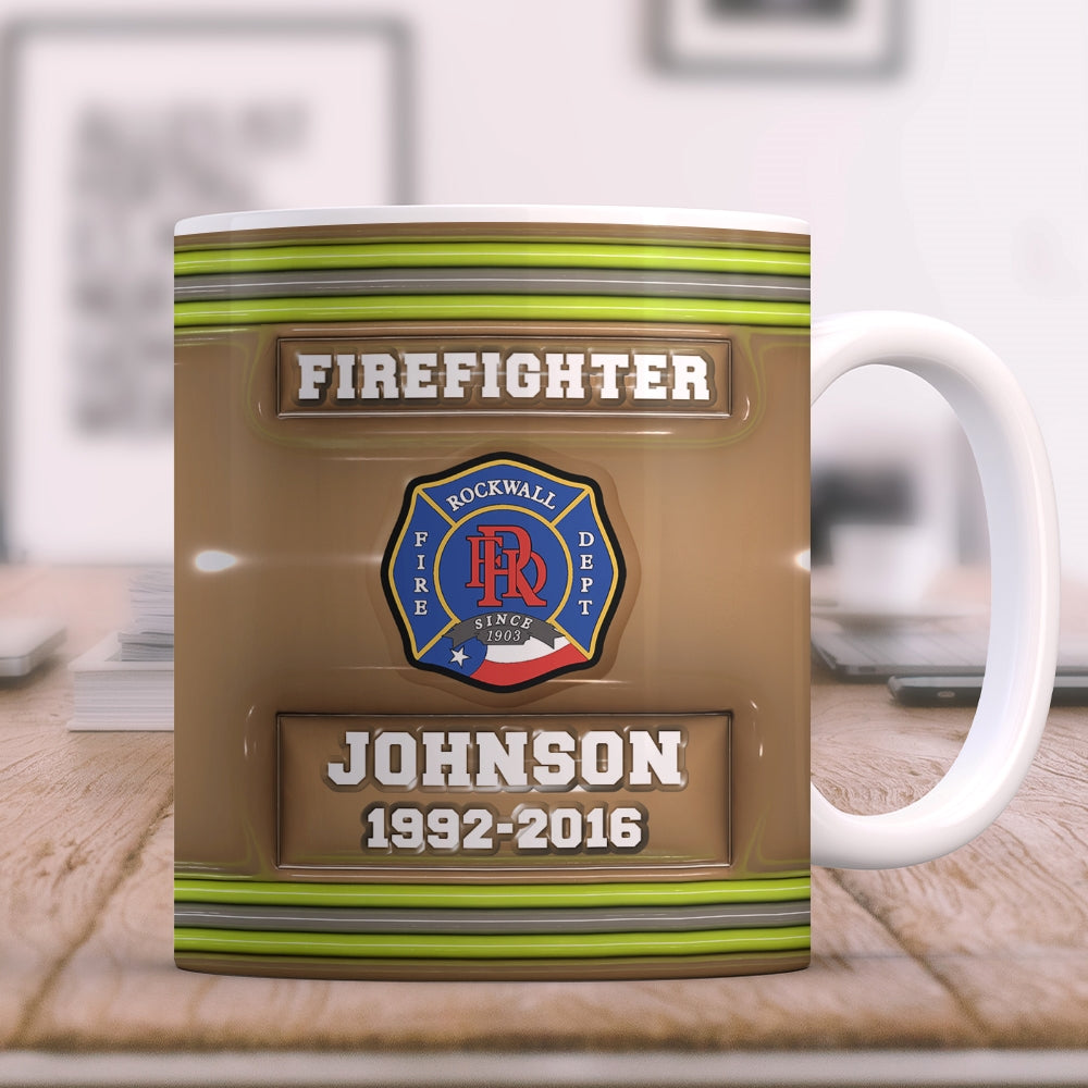 Personalized Firefighter Coffee Mug - Custom Logo and Name Coffee Mug PopCulturePrints