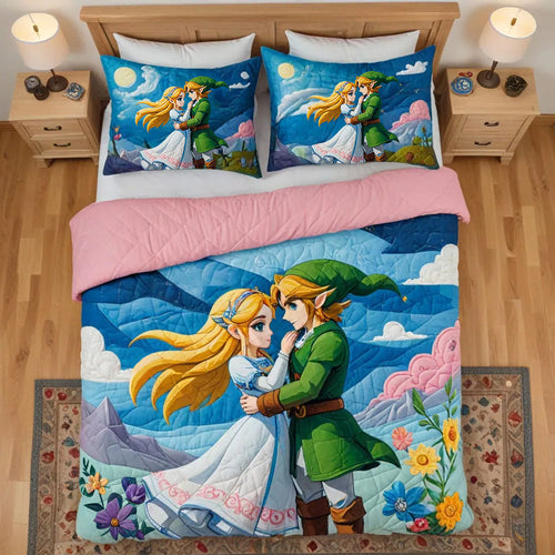 Personalized Adventure Game Quilt Bedding Set for Couples | Unique Valentine's Day Gifts Online Blanket PopCulturePrints