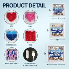 Load image into Gallery viewer, Mom, You&#39;re Our Heart - Custom Photo LED Light Flower Shadow Box LED Light Flower Shadow Box PopCulturePrints
