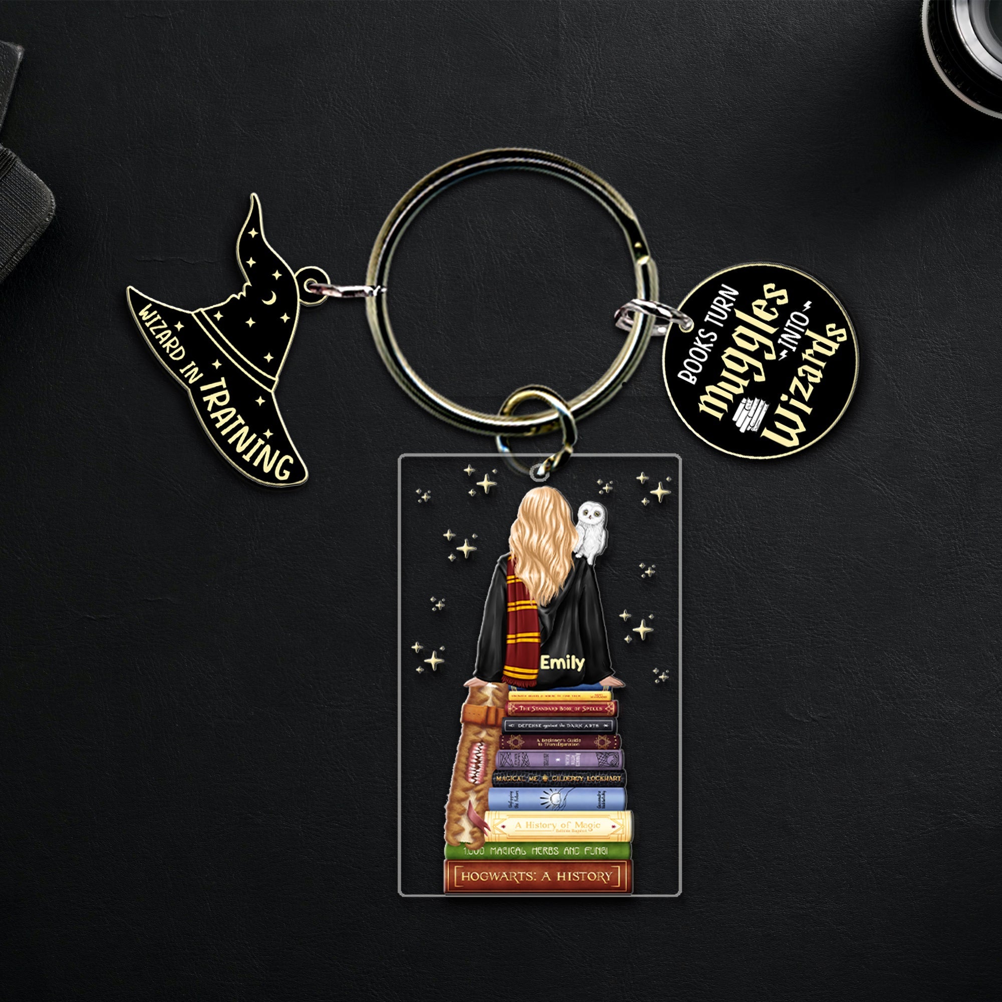 Personalized Wizard Themed Keychain