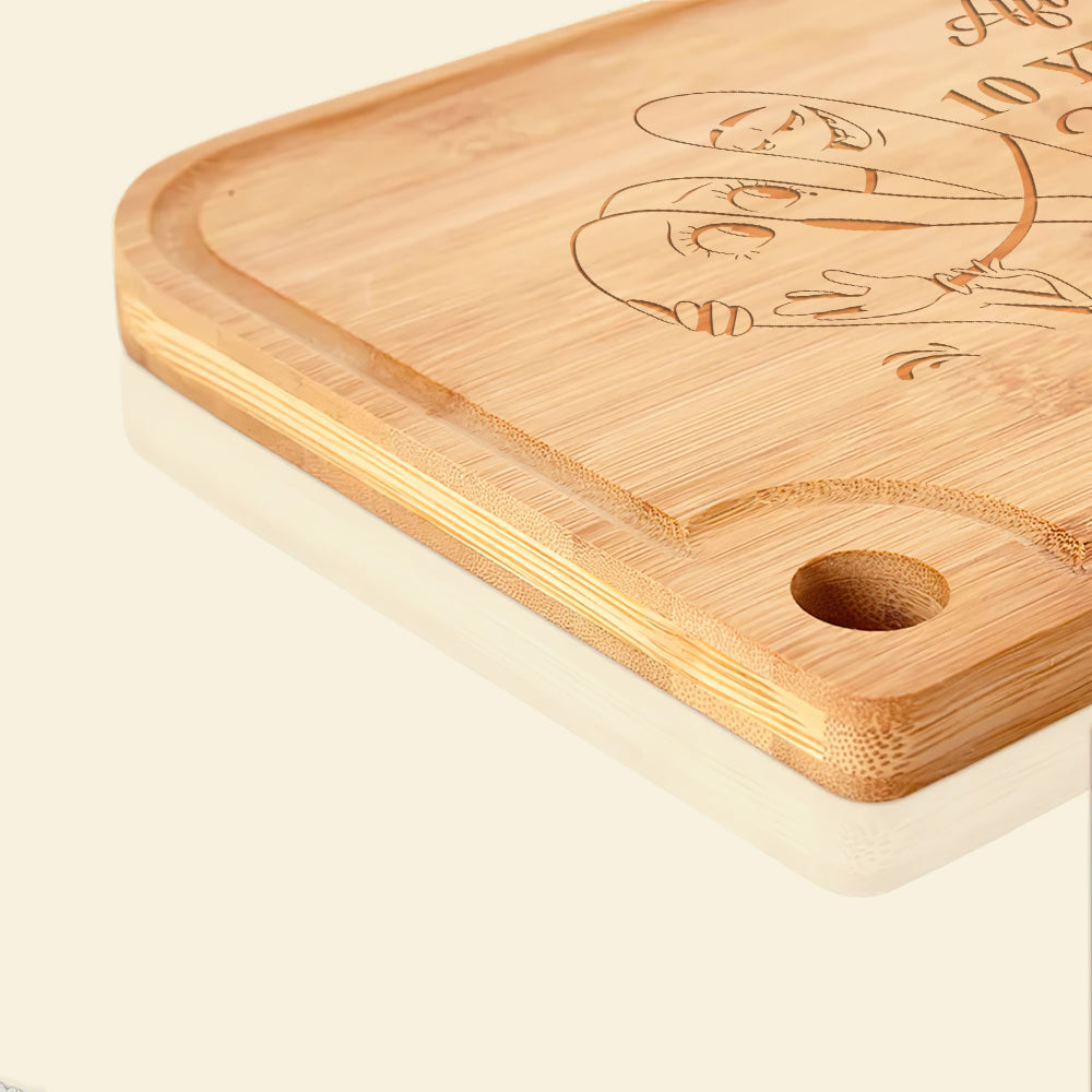 Personalized Couple Cutting Board - 10 Years of Love Boards PopCulturePrints